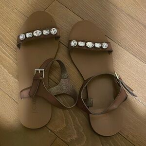 J. Crew Sandals with sparkle detail size 8